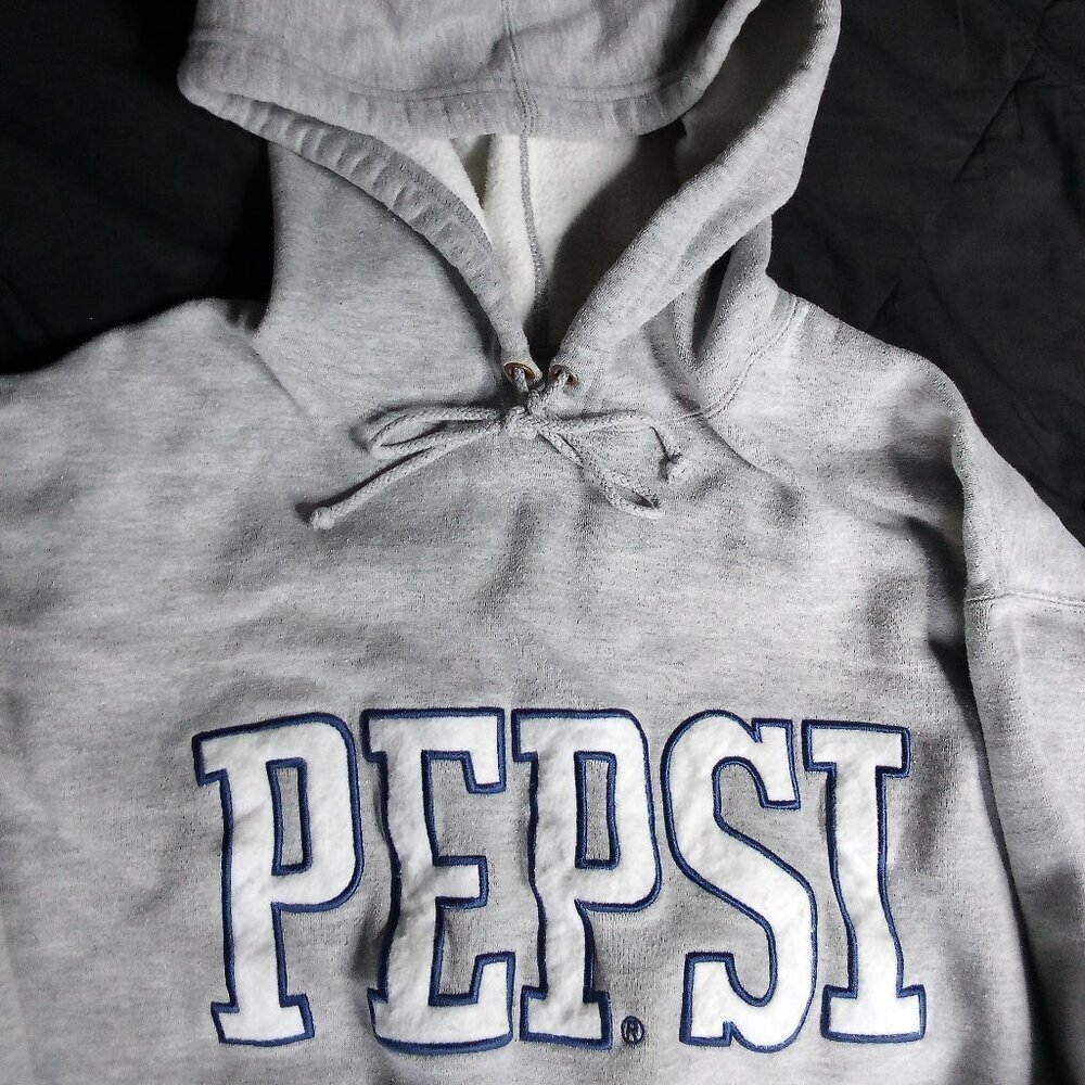 Vintage Pepsi Spell Out Embroidered Hoodie Sweatshirt